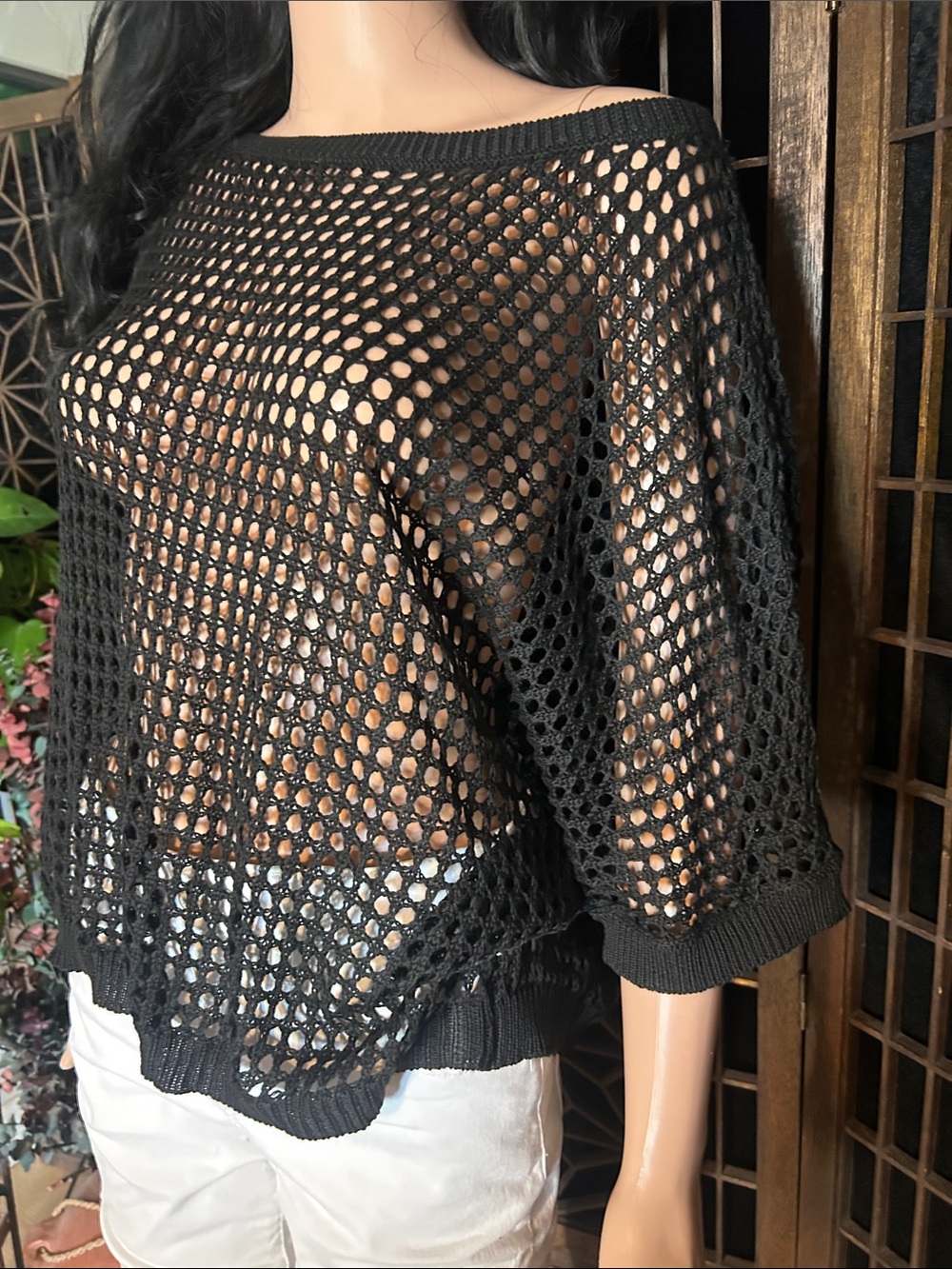NWOT CROCHETED OVER TOP BLACK XL - Picture 2 of 7